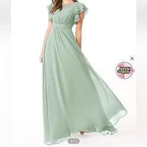 Azazie Daphne Dress in Dusty Sage